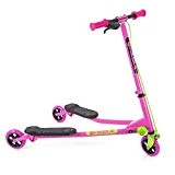 Yvolution Y Fliker Air A1 Swing Wiggle Scooter | Three Wheels Drifter for Boys and Girls Age 5 Years Old and Up (Pink/Green)