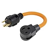 (1.5FT) Nema L6-30P 30Amp Lock in Generator to 6-50R 50Amp 6-50R Welder Adapter, 30Amp to 50Amp Welder Heavy Duty Adapter, STW 10-AWG, L6-30 3-Prong to 6-50R Female