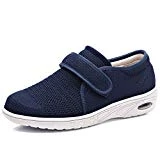 Orthoshoes Womens Edema Shoes Mesh Breathable Lightweight Walking Sneakers Air Cushion for Diabetic, Elderly, Swollen Feet, Plantar Fasciitis (11, Breathable - Navy)