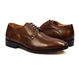 Paul Malone Classic Plain Derby in Bombay Brown, Full Leather