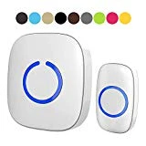 SadoTech Model C Wireless Doorbell, Easy Install, Over 1000-feet Range, 52 USA Chimes, Adjustable Volume and LED Flash, White
