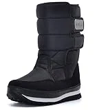 DADAWEN Women's Waterproof Frosty Snow Boot Black US Size 5
