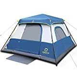 OT QOMOTOP Tents, 6 Person 60 Seconds Set Up Camping Tent, Waterproof Pop Up Tent with Top Rainfly, Instant Cabin Tent, Advanced Venting Design, Provide Gate Mat