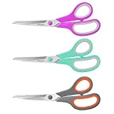 Scissors, 8' Multipurpose Scissors 3 Pack, Ultra Sharp Blades, Comfort-Grip Handles, Sturdy and Sharp Scissors for Office Home School Art Craft Sewing Heavy Duty