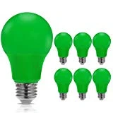 JandCase LED Green Light Bulbs, 40W Equivalent, A19 Light Bulbs with Medium Base, 6 Pack
