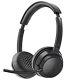 Avantree AH6B Bluetooth 5.0 Headset with Detachable Microphone, Mute Function, Clear Talk, HiFi Music, Soft Padding, 22H Talk Time, Wireless Headphones for Mac, PC, Computer, Laptop, Skype, Cell Phone