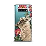 Anreda Silicone Phone Case for Samsung Galaxy S20 S10 Plus Note 20 5G S9 S8 S7 Print Pet Cover Animal Kawaii Cute Goat Classy Design Smooth Cute Floral Girl Flexible Baby Teen Clear Slim fit Soft