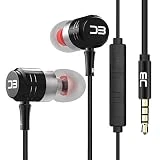 DigiBobs Wired Earbuds with Microphone - Magnetic Design, Wired Headphones with Enhanced Bass, Volume Control, 3.5mm Plug, Medical Grade Silica Gel in-Ear Ear Buds, Black