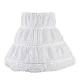 WINOMO Girls' Skirt Petticoat Half Slip Flower Girl Crinoline Skirt,White,Universal