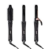 calista TriStyl3r Styling Tool, 3-in-1 Multifunctional Design, Wand, Curling Iron and Heated Round Brush, 1” Titanium Oxide Barrel