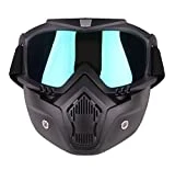 PiscatorZone Goggles Mask Tactical Goggles with Detachable Face Mask for Cycling Skiing Outdoor CS Paintball (Colorful)