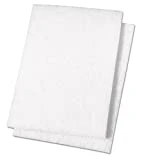 Premiere Pads PAD 198 Light Duty Scouring Pad, 9' Length by 6' Width, White (Case of 20)
