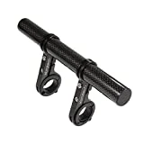 Kbrotech Bike Handlebar Extender Double Handlebar Extension Carbon Fiber Mount Holder with Aluminum Alloy Braket Space Saver (DBlack)