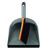 Casabella 1 Count Dustpan and Brush Set, Graphite/Orange