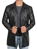BlingSoul Mens Genuine Leather Jacket for Adult | [1500045] Super Black, XL