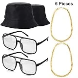 Norme 6 Pieces 80's 90's Hip Hop Costume Kit, Bucket, Multicoloured, Size Medium