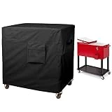 TUYUU Outdoor Cooler Cart Cover, Universal 80-100 Quart Rolling Cooler Cover for Most Patio Cooler,Beverage Cart, Rolling Ice Chest, Deep Freezer Chest