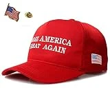 Make America Great Again Donald Trump 2016 Campaign Hat Cap Embroidered USA Flag Lapel Pin Combo Pack by HomeSmith