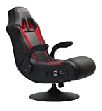 X Rocker 5125401 2.1 Wireless Bluetooth Audi Pedestal Video Gaming Chair, Black/Red