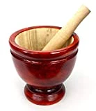 Size 6 inches Wood Kruk Mortar with Pestle Grinding Earthenware Pottery Papaya Salad Somtum Mixer Cookware Food Menu Recipe Home Party Kitchen Tool