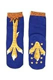 Foot Traffic, Women's Chicken Feet Slipper Socks, Blue/Yellow (Sizes 4-10)