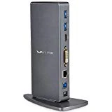 Wavlink Aluminum USB 3.0 Universal Laptop Docking Station Dual Monitor Display HDMI & DVI/VGA, Gigabit Ethernet,Audio, 4 USB 3.0 Ports, 2 USB C Data Ports for Windows, Chromebooks