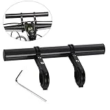 Lystin Bike Handlebar Extender, Carbon Fiber Bicycle Handlebar Extension Double Clamp Bike Bracket Bicycle Accessories for Holding Flashlight Speedometer GPS Phone Mount Holder