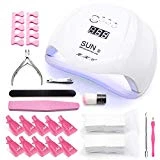 UV Led Nail Lamp 54W Gel Nail Light Curing Lamp Nail Dryer UV Light for Gel Nails with 4 Timer Setting,Sensor Gel Manicure Kit of 10Pcs