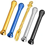 PAGOW Mini Snuff Straw Sniffer Tube Snorter, 5Pcs Portable Stainless Steel Sniffer Snorter Nasal, Bullet Metal Spoon for Sniffer Snuff Powder Shovel
