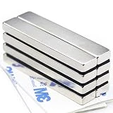 Powerful Neodymium Bar Magnets, Rare-Earth Metal Neodymium Magnet, N45, Incredibly Strong 33 LB Strength - 60 x 10 x 5 mm, Pack of 8