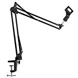 InnoGear Upgraded Microphone Suspension Stand with 3/8' to 5/8' Screw Adapter Mic Clip Adjustable Boom Studio Scissor Arm Stand for Blue Yeti Snowball Microphone and Blue Yeti Nano