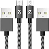 Micro USB Cable Android Charger - Syncwire [2-Pack 6.6ft] Super-Durable Nylon Braided Fast Sync&Charging Cord for Samsung Galaxy S7 Edge/S7/S6, HTC, LG, Sony, Xbox One, PS4 - Space Grey
