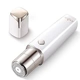 Facial Hair Removal for Women, Anjou Painless Facial Hair Trimmer for Peach Fuzz, Chin Hair, Upper Lip Moustaches, Battery Rechargeable, IPX 6 Waterproof with Built-In LED light