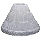 Abaowedding Girls' 3 Hoops Petticoat Full Slip Flower Girl Crinoline Skirt(2-6 yrs,White)