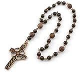 Anglican Prayer Beads with Dark Brown Pearls and Celtic Cross in Antique Copper, Anglican Rosary, Pearl Prayer Beads, Custom Rosary