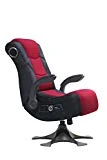X Rocker 5129101 Pedestal Video Gaming Chair 2.1 Microfiber Mesh, Black/Red