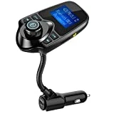 Nulaxy Bluetooth Car FM Transmitter Audio Adapter Receiver Wireless Hands Free Car Kit W 1.44 Inch Display - KM18 Black