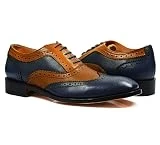 Paul Malone Full Brogue Oxford in Brown and Navy, All Leather