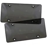 Zone Tech Clear Smoked Unbreakable License Plate Shields - 2-Pack Quality Novelty/License Plate Clear Smoked Unbreakable Bubble Shields for All Your Vehicles