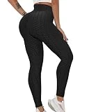 ZITAIMEI Butt Lifting Anti Cellulite Workout Leggings for Women High Waist Yoga Pants Running Sexy Tights Black