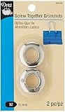 Dritz 709-65 Heavy Duty Screw Together Round Grommet, Nickel, 15mm 2-Sets,Silver