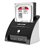 WAVLINK USB 3.0 to SATA External Hard Drive Docking Station with 2USB 3.0 HUB and TF & SD Card for 2.5 inch/3.5 Inch HDD,SSD Support Backup/UASP Functions [10TB ]