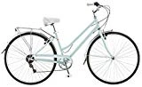 Schwinn Wayfarer Hybrid Bicycle, Featuring Retro-Styled 16-Inch/Small Steel Step-Through Frame and 7-Speed Drivetrain with Front and Rear Fenders, Rear Rack, and 700C Wheels, Light Mint (Renewed)