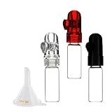 3 Pack Bundle | Premium 3g Tall Snuff Bullet Spices and Sweetener Portable Travel Storage (Glass and Acrylic) Assorted Colors with ConClarity Micro Funnel