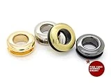 CRAFTMEmore 5/16' (8mm) Hole Metal Screw Rings Eyelets Grommet Quality Round Polished Purse Replacements Easy Installation Pack of 4 (Gunmetal)