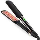 Hair Straightener, MADAMI Wide Flat Iron Ceramic MCH 30s Heat-up, 450 Degrees Salon Quality Professional Straightening Iron with Infrared Technology, 110V-220V (Black-2 inch)