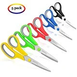Scissors, Taotree 8' Multipurpose Scissors Bulk Value Pack of 5, Soft Comfort-Grip Handles Stainless Steel Sharp Scissors for School Office Home