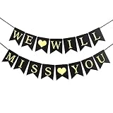 Luxiocio We Will Miss You Banner Sign, Farewell Party Decorations, Gold Glitter Retirement Party Office Work Party Going Away Party Decorations Supplies