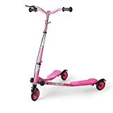 AODI Swing Scooter Foldable Wiggle Kick Scooters Self Propelling Speeder Outdoor Sports with Height Adjustable Handlebar for Boys/Girl/Kids 4-10 Year