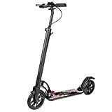 besrey Kick Scooter, Scooter Big Wheel 200 mm for Adult and Teen/Kids Age 8 Year Up with Hand Brake (Black with Carry Strap)